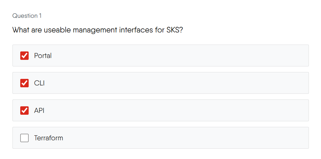 Multiple Answer Question Example